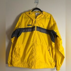 Columbia Men's Vibrant Yellow Windbreaker with Gray Accents